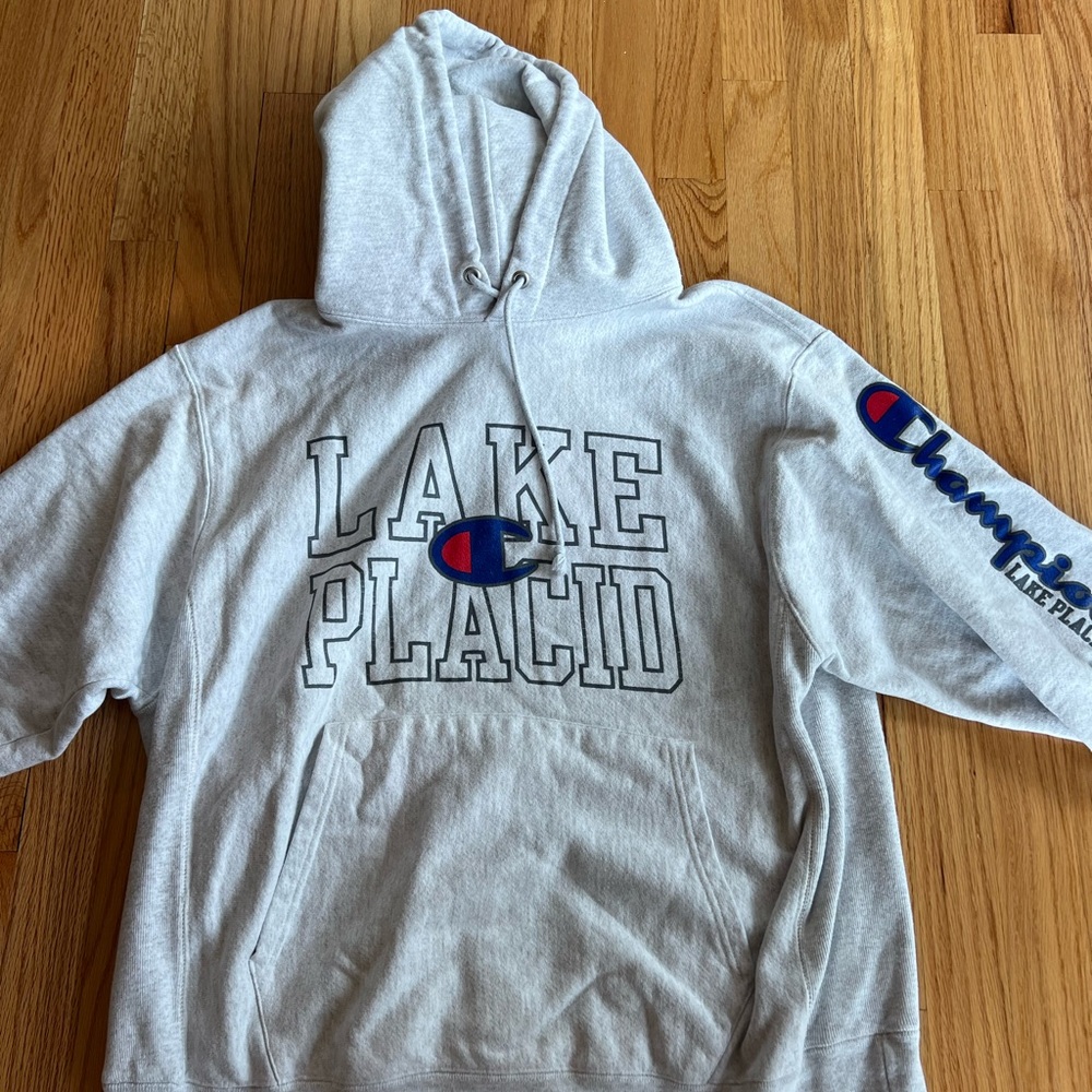 Champion Light Gray Lake Placid Hoodie